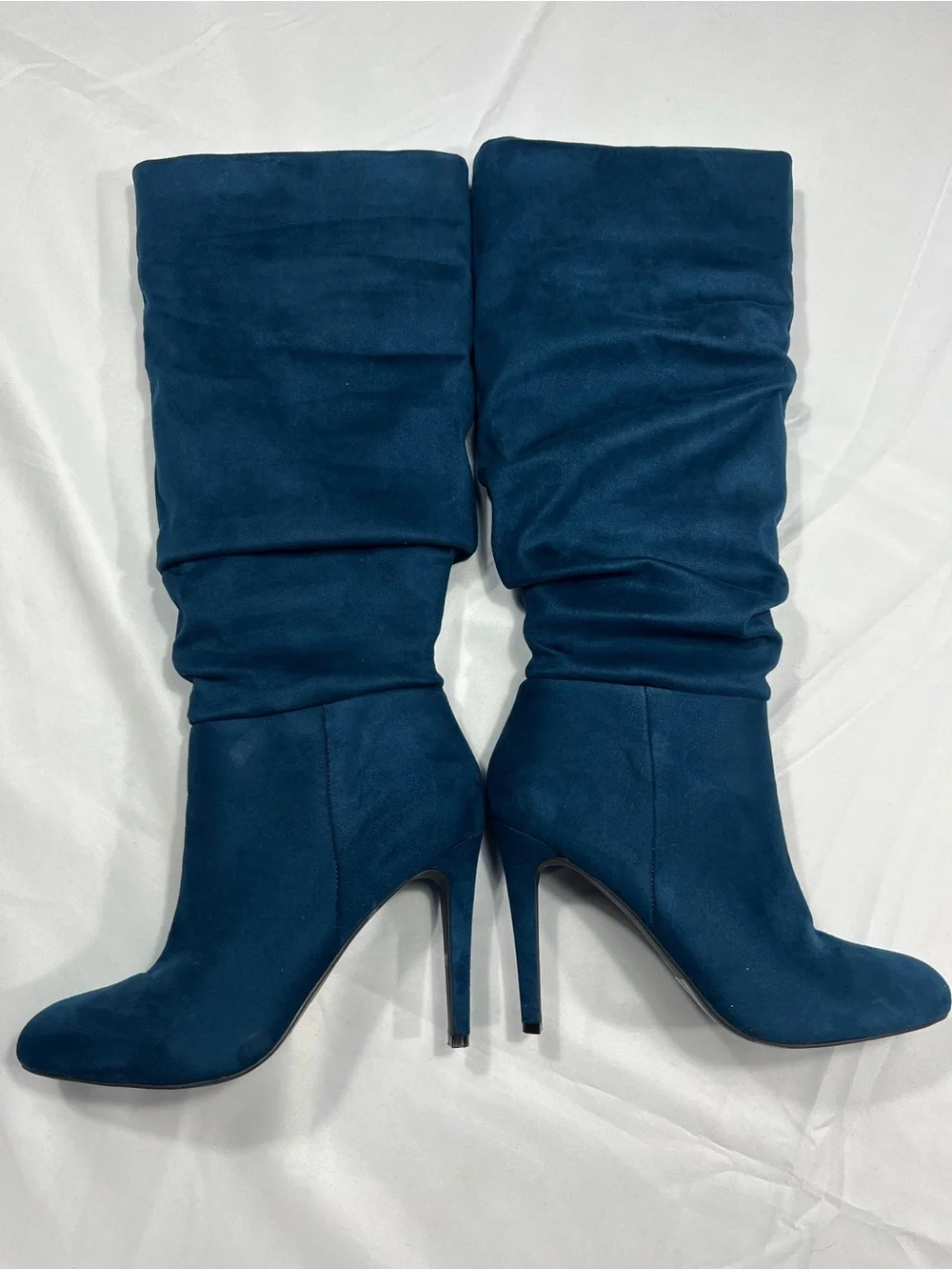 Jessica Simpson Stargaze Slouch Stiletto Boots Blue Suede Size 8